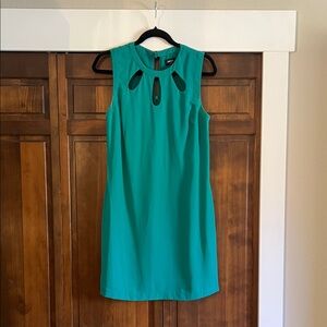 Oasis Teal Sleeveless Cutout Shift Dress